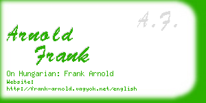 arnold frank business card